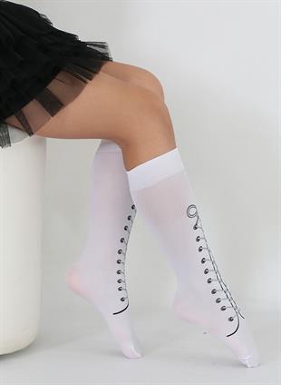 SİMİ ÇOCUK DİZALTI ÇORAP BEYAZ