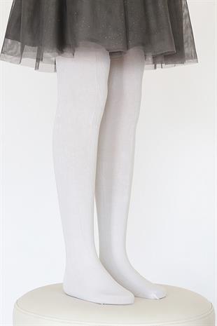 Soft Viskon Çocuk Külotlu Çorap BEYAZ