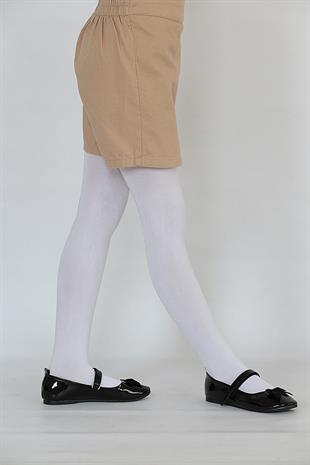 Soft Viskon Çocuk Külotlu Çorap BEYAZ