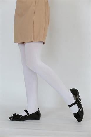 Soft Viskon Çocuk Külotlu Çorap BEYAZ