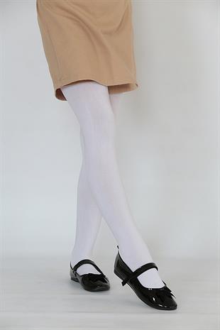 Soft Viskon Çocuk Külotlu Çorap BEYAZ