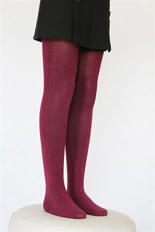 Soft Viskon Çocuk Külotlu Çorap BORDO