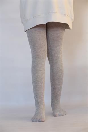 Soft Viskon Çocuk Külotlu Çorap GRİ-MELANJ
