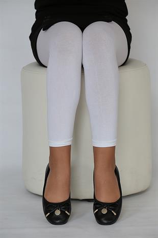 Soft Viskon Çocuk Tayt BEYAZ