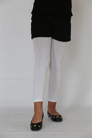 Soft Viskon Çocuk Tayt BEYAZ