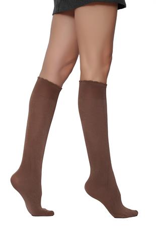 Soft Viskon  Dizaltı Çorap BRONZ
