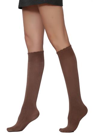Soft Viskon  Dizaltı Çorap BRONZ