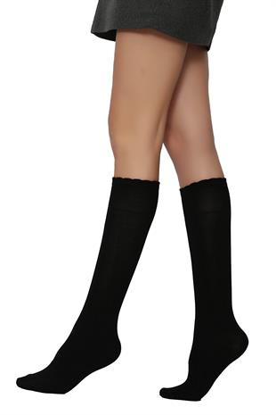Soft Viskon  Dizaltı Çorap SİYAH