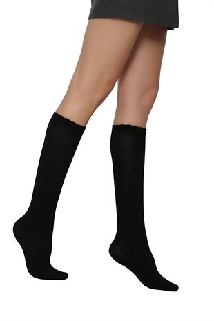 Soft Viskon  Dizaltı Çorap SİYAH