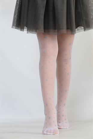 Star Simli Çocuk Küloltlu Çorap BEYAZ