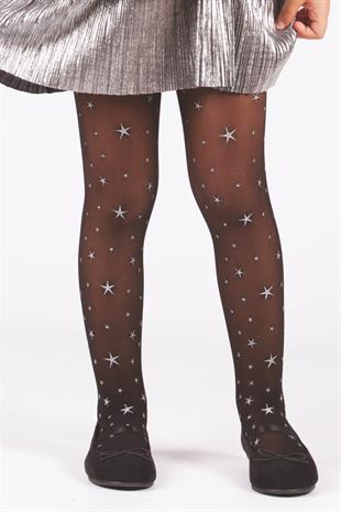 Star Simli Çocuk Küloltlu Çorap SİYAH