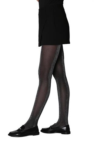 Sun Simli Mikro Külotlu Çorap SİYAH-GÜMÜŞ