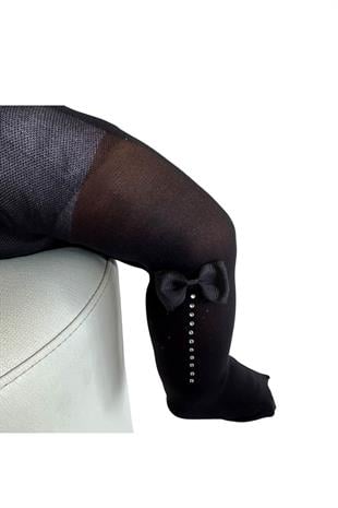 SÜSLÜ MYCRO BEBEK KÜLOTLU ÇORAP SİYAH