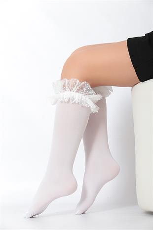 Tütü Aks. Mikro Çocuk Dizaltı Çorap BEYAZ