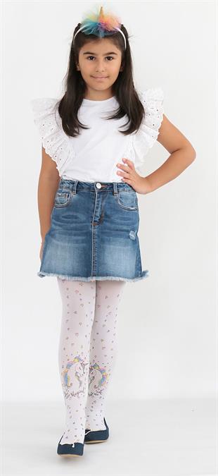 VERAN TAÇ TAKIM ÇOCUK KÜLOTLU ÇORAP BEYAZ