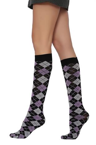 Veron Dizaltı Çorap SİYAH/PEMBE*LİLA