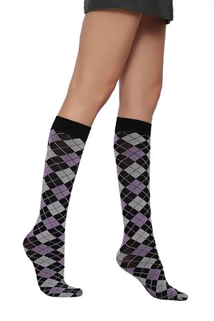 Veron Dizaltı Çorap SİYAH/PEMBE*LİLA