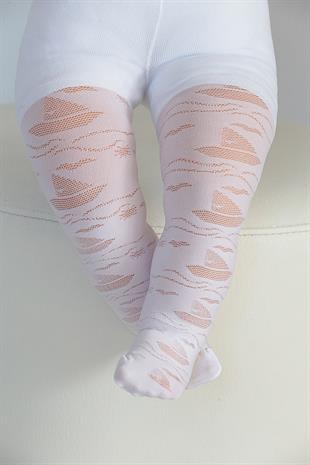 Yelkenli Bebek Mikro Külotlu Çorap BEYAZ