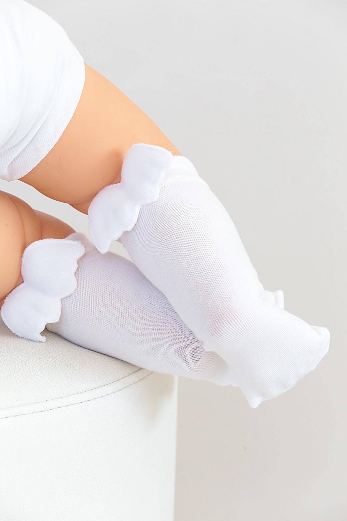 ANGEL BEBE DİZALTI ÇORAP BEYAZ