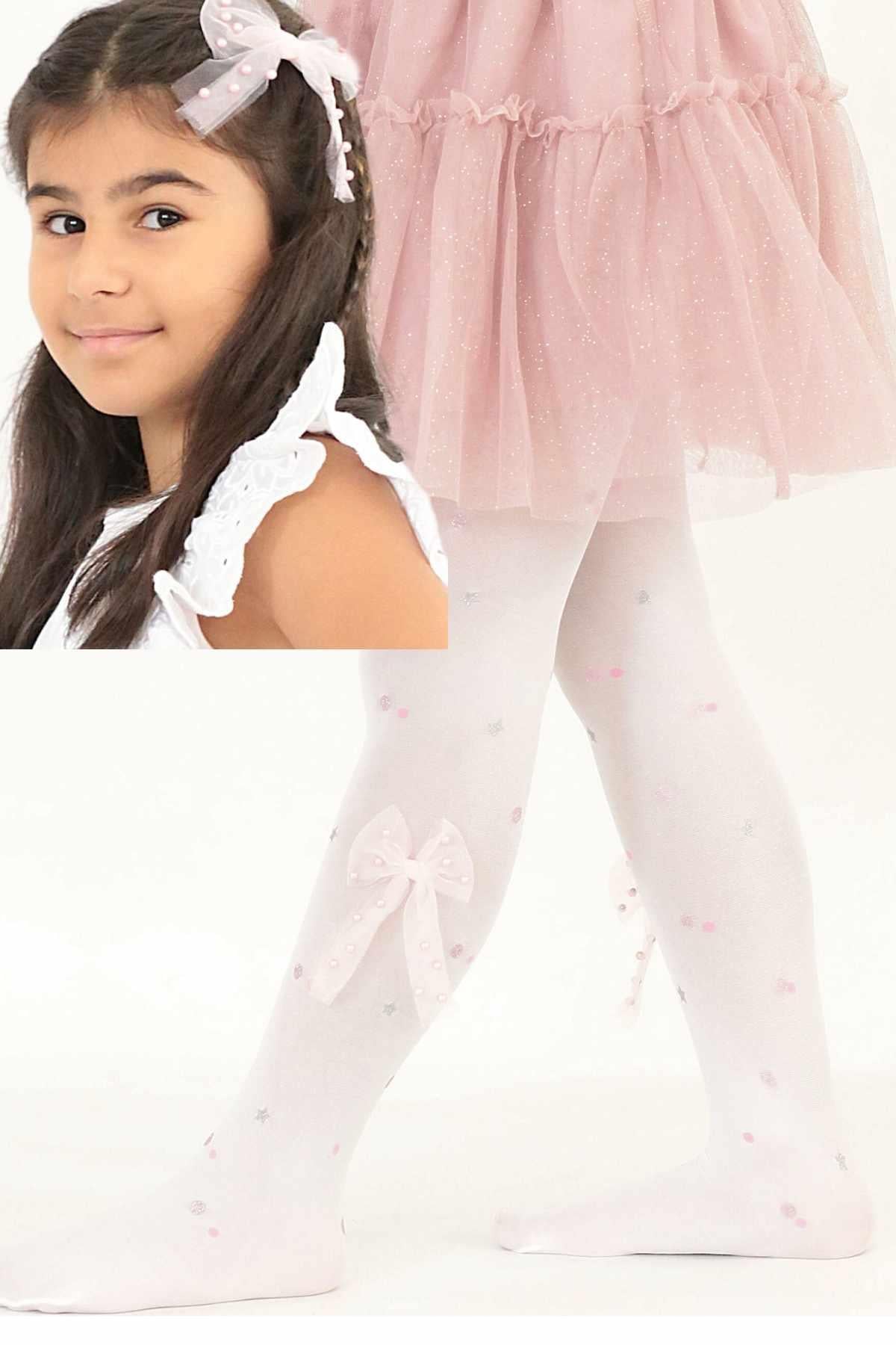 DOT AKSESUAR&TOKA TAKIMLI ÇOCUK KÜLOTLU ÇORAP BEYAZ