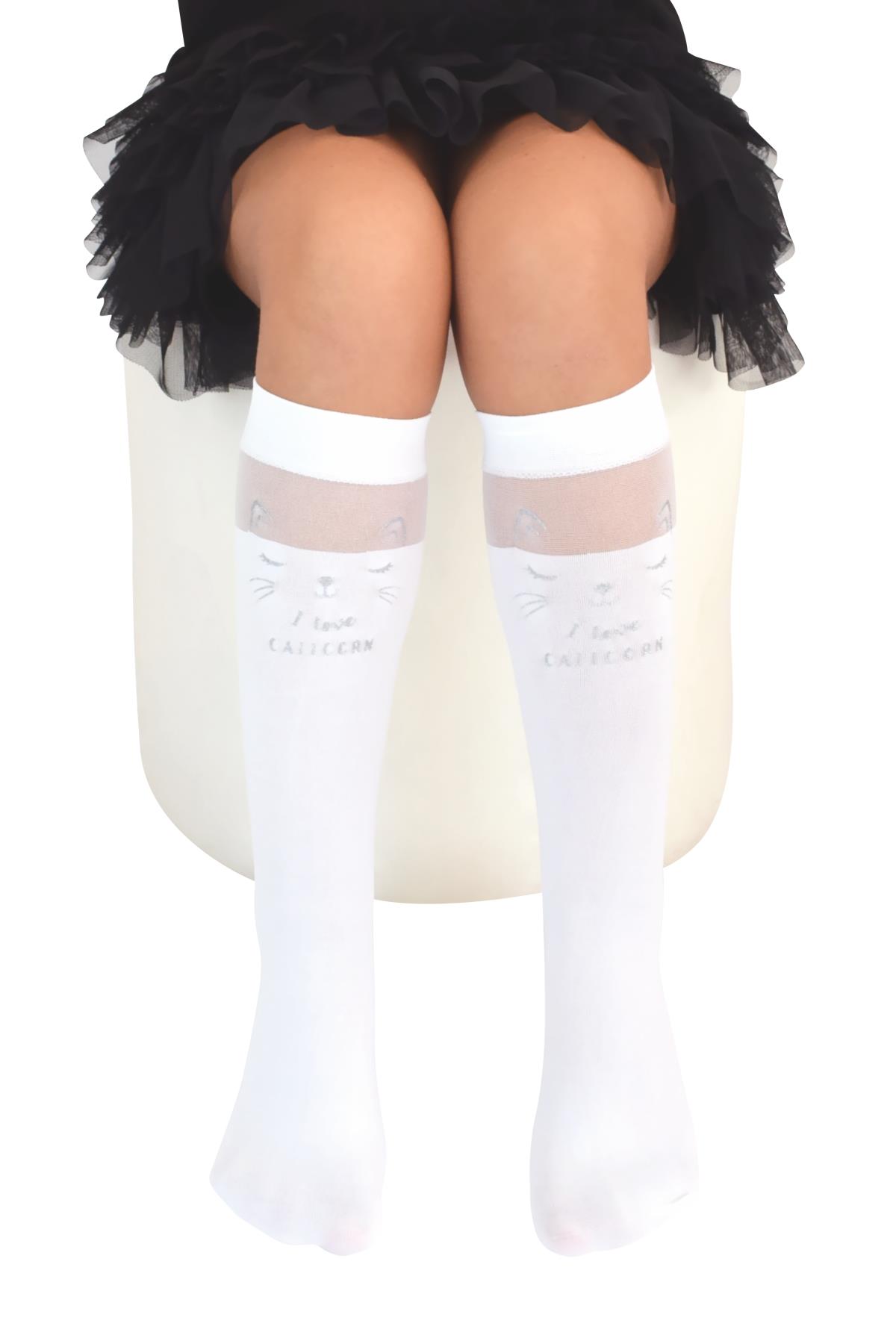 Duman Çocuk Dizaltı Çorap BEYAZ