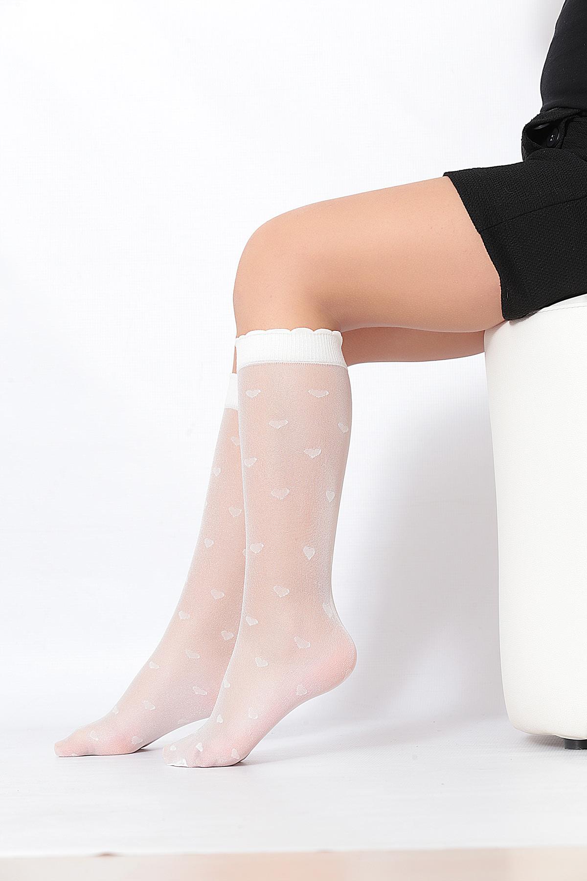 Kalpli Çocuk Dizaltı Çorap KEMİK