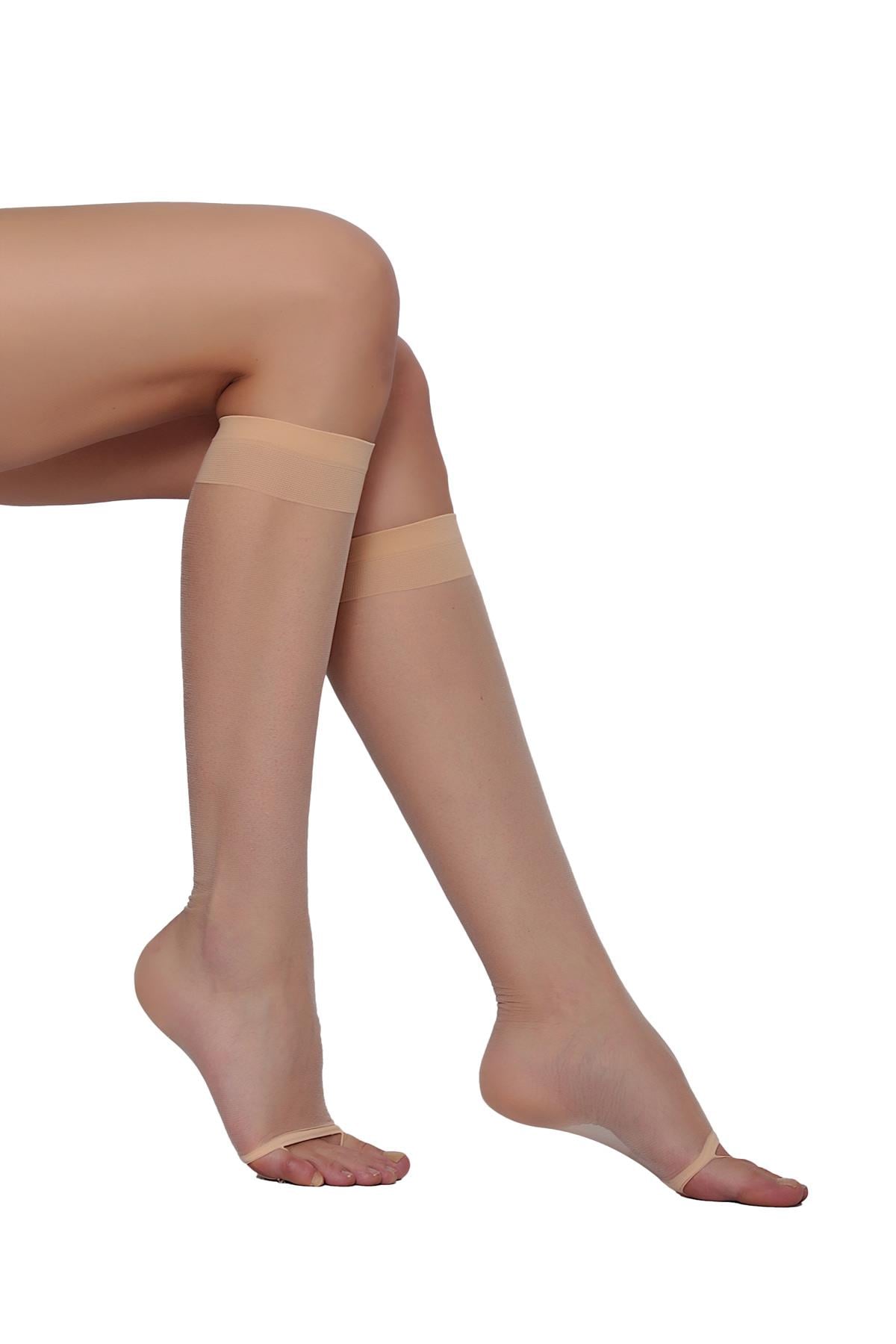 Parmaksız 7 Dizaltı Çorap NATUREL