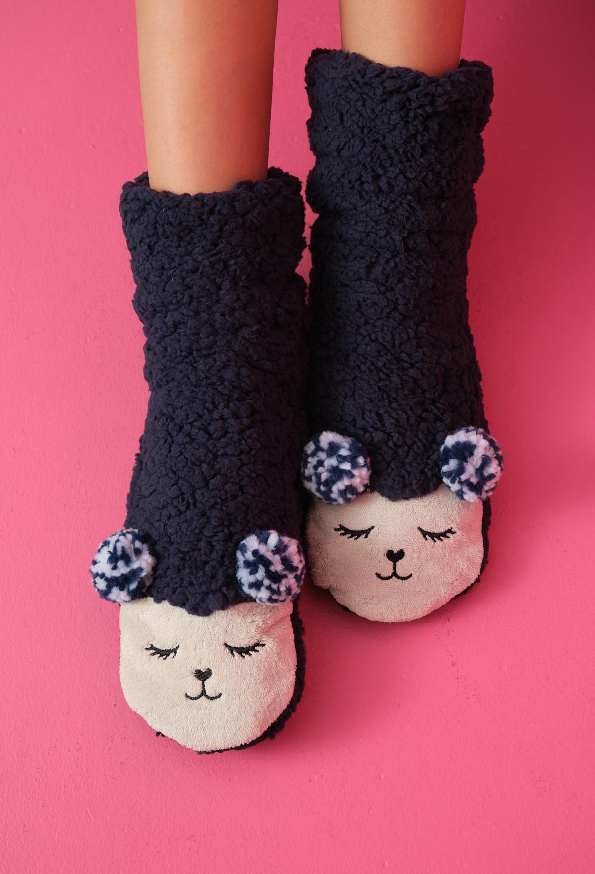 PONPON PELUŞ ÇORAP(36-40 NUMARA) LACİVERT