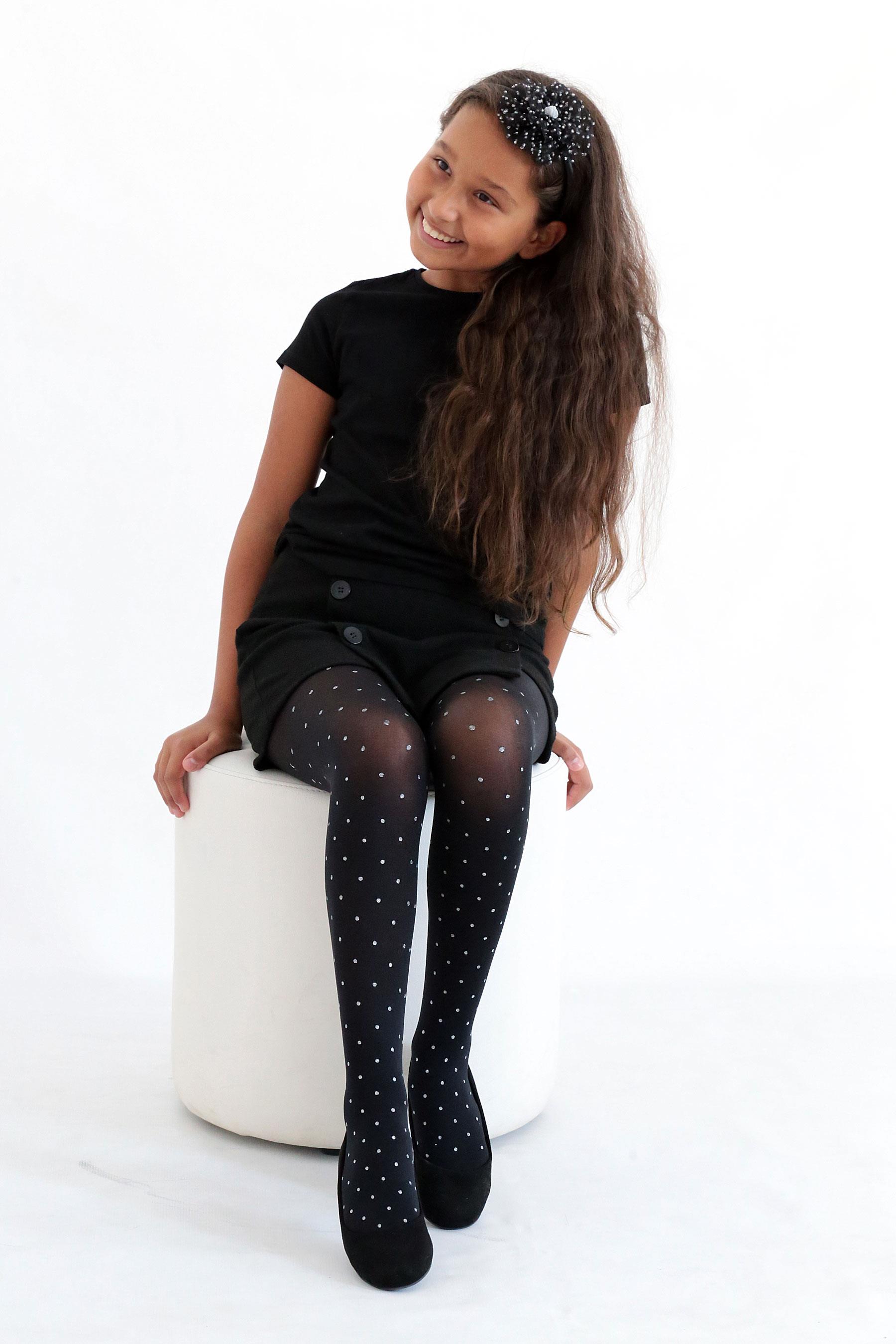 PUNTOSİM TAÇLI ÇOCUK KÜLOTLU ÇORAP SİYAH