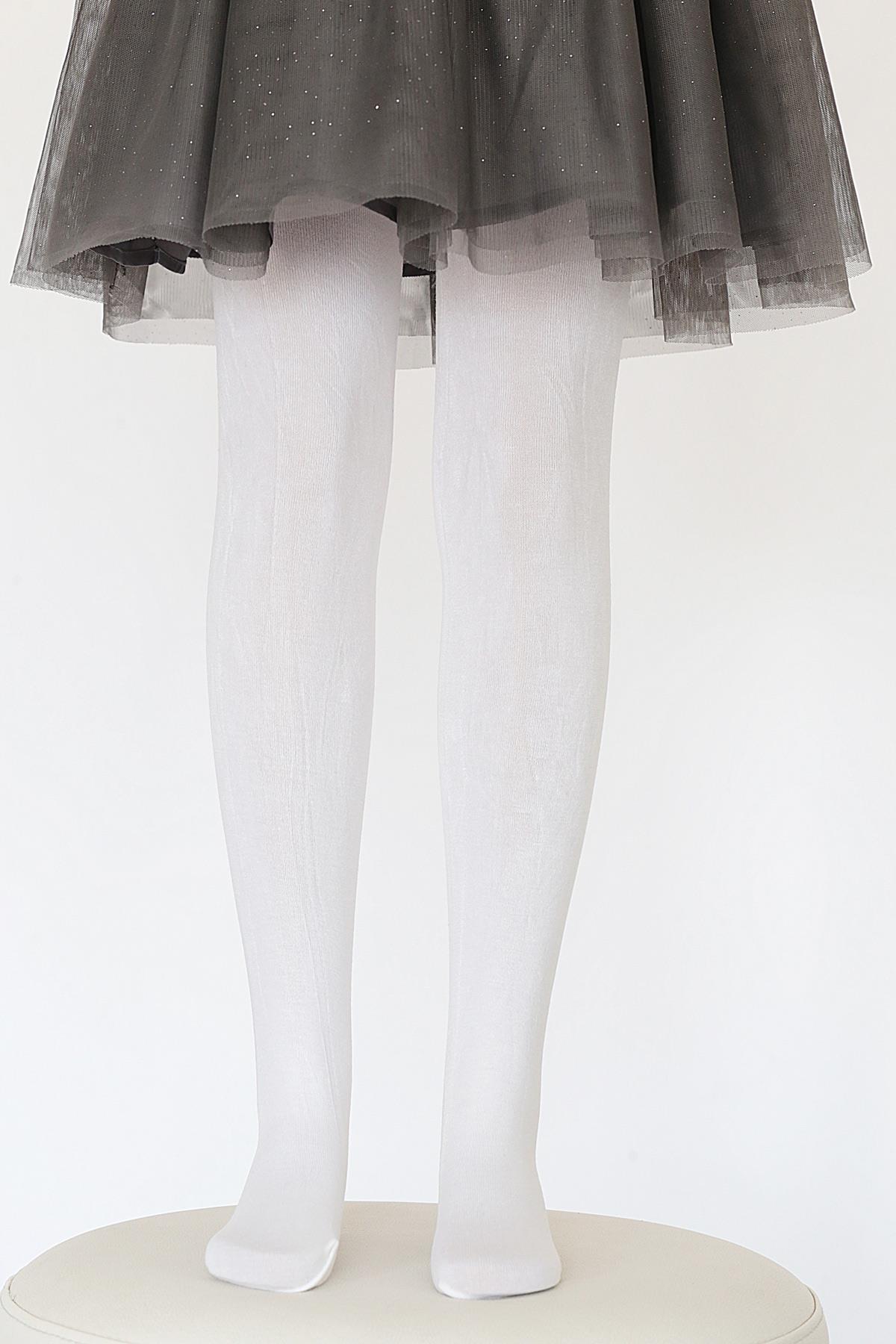 Soft Viskon Çocuk Külotlu Çorap BEYAZ