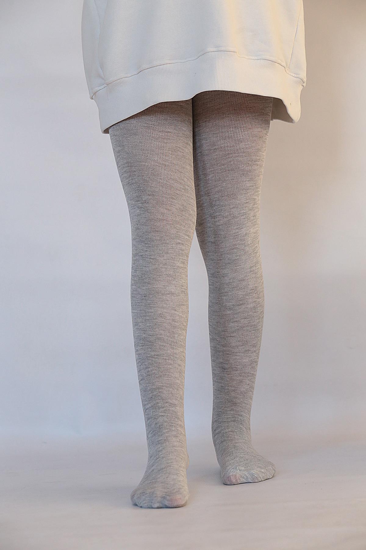 Soft Viskon Çocuk Külotlu Çorap GRİ-MELANJ