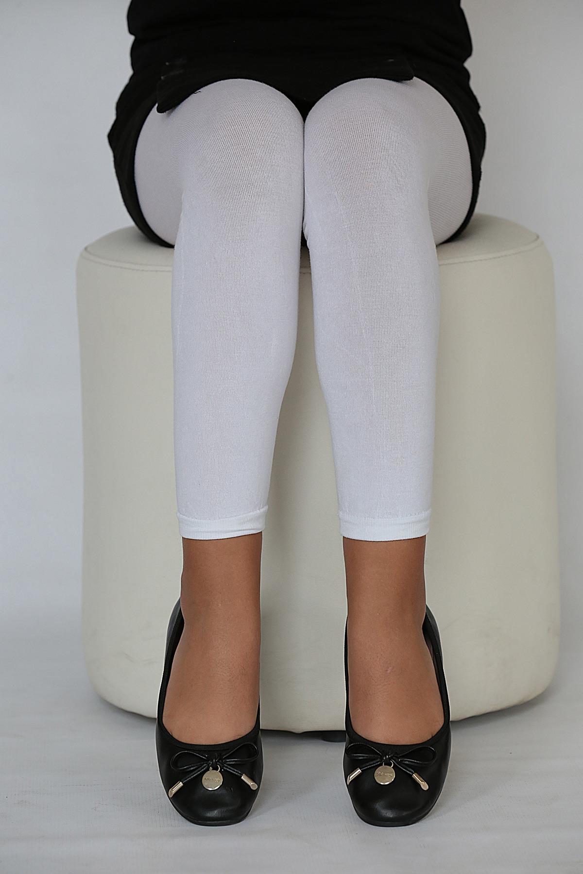 Soft Viskon Çocuk Tayt BEYAZ