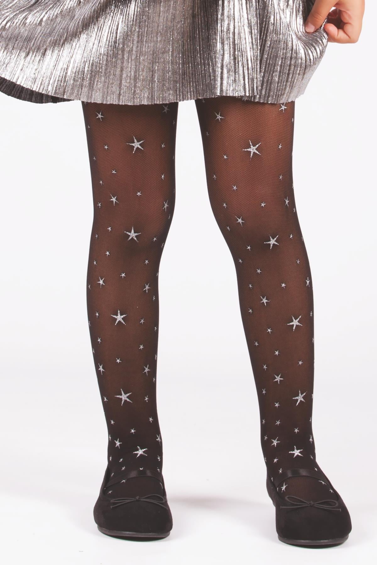 Star Simli Çocuk Küloltlu Çorap SİYAH