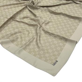Aker Elegance Monogram Eşarp - Açık Taş 933