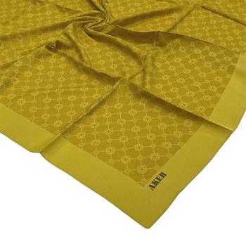 Aker Elegance Monogram Eşarp - Hardal 962