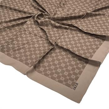 Aker Elegance Monogram Eşarp - Kahve 931