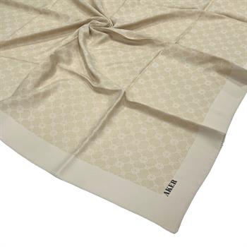 Aker Elegance Monogram Eşarp - Soft Bej 981