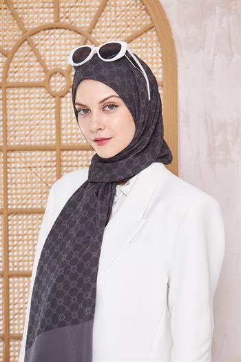 Aker Elegance Monogram Şal - Füme 913