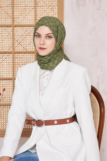 Aker Elegance Monogram Şal - Keten Yeşili 952