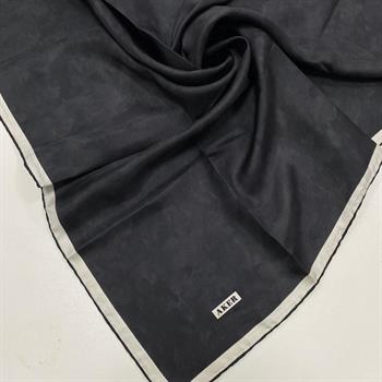 Aker İpek Eşarp - 7208713-912 Siyah Krem Twill