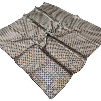 Aker İpek Eşarp - 8921713-923 Bej Mavi Twill