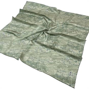 Aker İpek Eşarp - 8925713-951 Açık Yeşil Twill