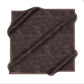 Aker İpek Eşarp - 8957713-911 Kahverengi Siyah Twill
