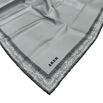 Aker İpek Eşarp - 8959713-972 Gri Twill