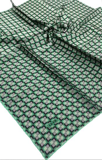 Aker İpek Eşarp - 8975713-951 Yeşil Twill