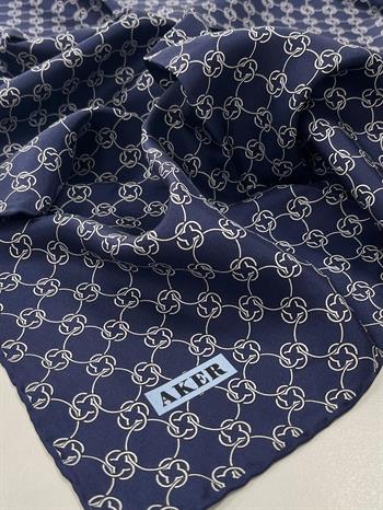Aker İpek Eşarp - 8991713-921 Lacivert Twill