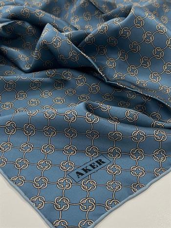 Aker İpek Eşarp - 8991713-922 Kot Mavisi Twill