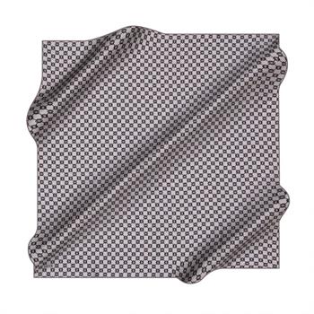 Aker İpek Eşarp - 8991713-972- Gümüş Siyah Twill