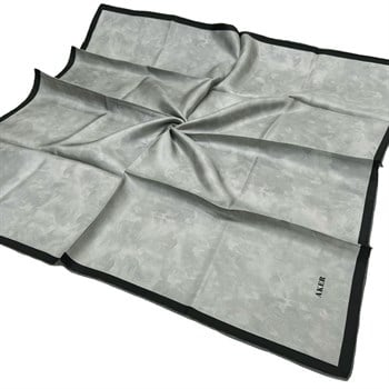 Aker İpek Eşarp - 7208713-975 Koyu Gri Siyah Twill