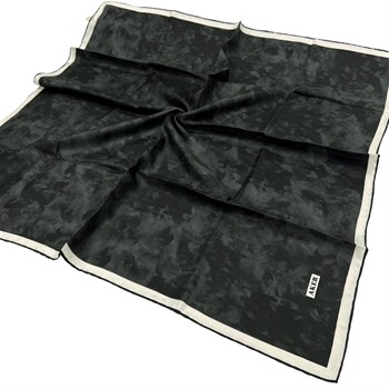 Aker İpek Eşarp - 7208713-912 Siyah Krem Twill